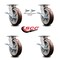 Service Caster 8 Inch Kingpinless Poly on Polyolefin Wheel Caster Brakes 2 Swivel Locks, 4PK SCC-KP30S820-PPUR-SLB-BSL-2-SLB-2 - alternate 5